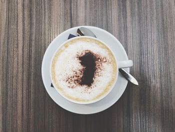 Directly above shot of coffee on table