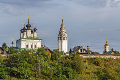 View of st. alexander monastery from kamenka river, suzdal, russia