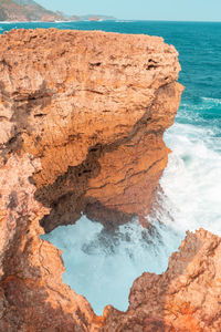 Rock formations in sea