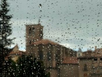 Close-up of water drops on glass