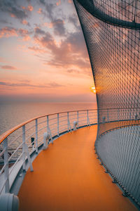 Cruise ship ocean sunset