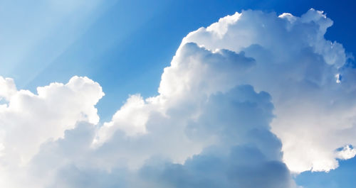 Low angle view of clouds in blue sky