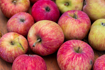 Full frame shot of apples for sale in market