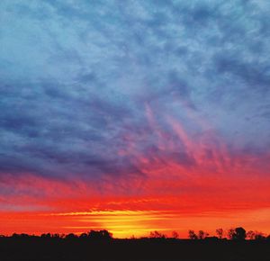 Scenic view of dramatic sky during sunset