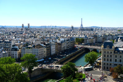 High angle view of city