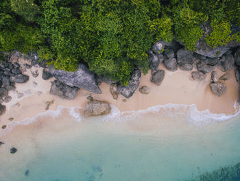 High angle view of beach