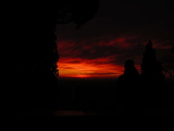 Silhouette trees against sky during sunset