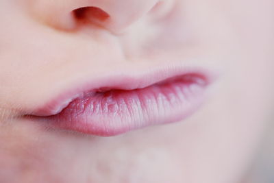 Close-up of girl lip