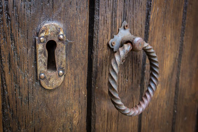 Close-up of wooden door