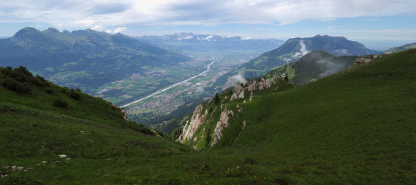 Scenic view of mountains against sky