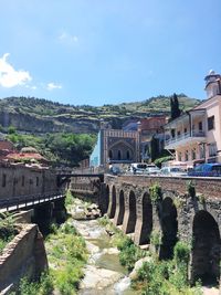 Panoramic shot of bridge against sky
