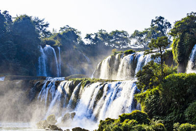 Scenic view of waterfall
