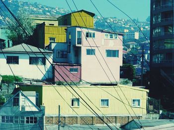 Low angle view of buildings in city