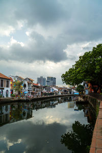 Historical part of the old malaysian town malacca, malaysia. unesco world heritage site