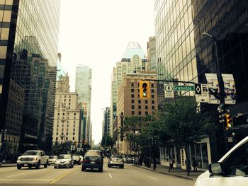 Traffic on road in city