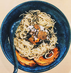 High angle view of food in bowl