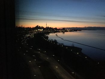 Scenic view of sea at sunset