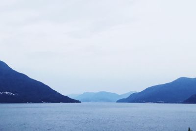 Scenic view of lake against clear sky