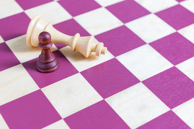 Close-up of chess pieces