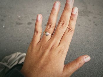 Close-up of woman hand