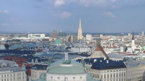 Aerial view of buildings in city