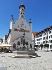 Traditional building against clear blue sky