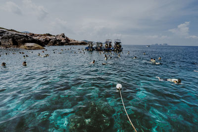 View of people scuba diving at pulau redang, terengganu