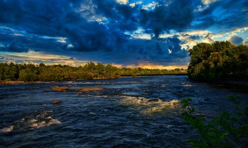 Scenic view of river against sky