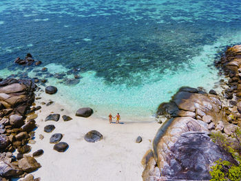 High angle view of beach