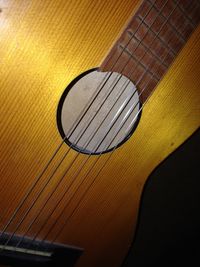 High angle view of guitar