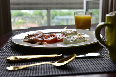 Breakfast on table