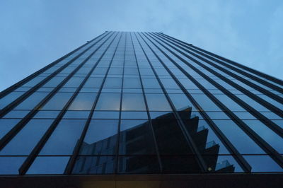 Low angle view of office building against sky