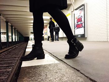 Woman walking in city