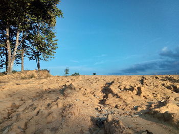 Scenic view of land against sky