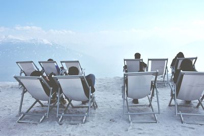 People enjoying panoramic mountain view