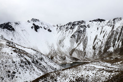 Snowcapped mountains against sky