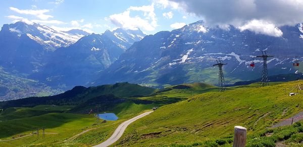 Scenic view of mountains against sky