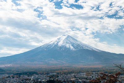 View of the fuji moutain in kawaguchiko, japan.