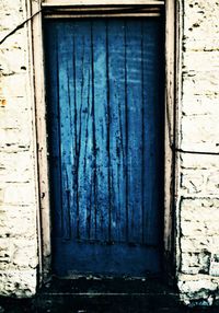 Closed door of house