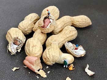 High angle view of stuffed toy on table