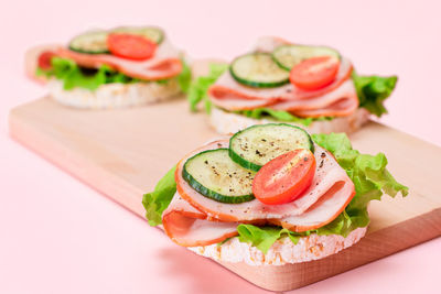 High angle view of food in plate