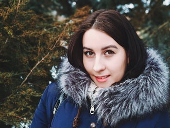 Portrait of woman in winter
