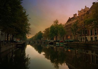 Reflection of buildings in water