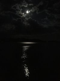 Scenic view of sea against sky at night