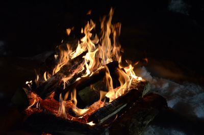 Close-up of bonfire