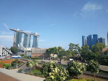 Modern buildings in city against sky