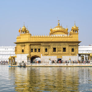 Beautiful view of golden temple 
 - harmandir sahib in amritsar, punjab, india, famous indian sikh