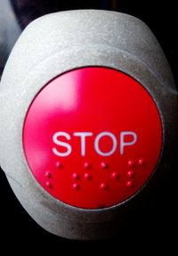 Close-up of red stop sign