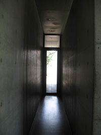 Empty corridor along walls