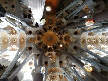 Low angle view of illuminated ceiling